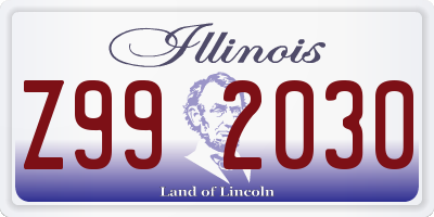 IL license plate Z992030