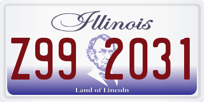 IL license plate Z992031