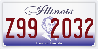IL license plate Z992032
