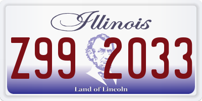 IL license plate Z992033
