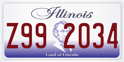 IL license plate Z992034