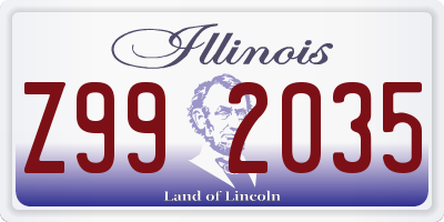 IL license plate Z992035