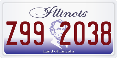 IL license plate Z992038