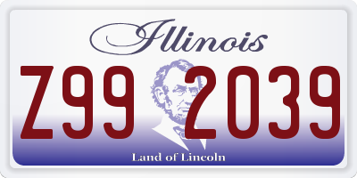 IL license plate Z992039