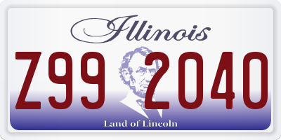 IL license plate Z992040