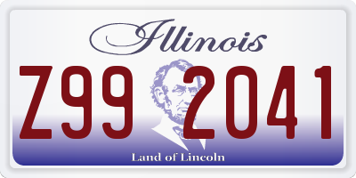 IL license plate Z992041