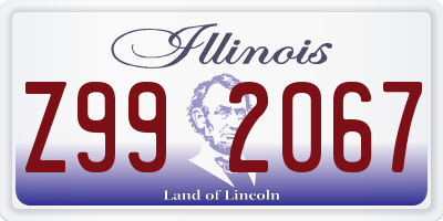 IL license plate Z992067