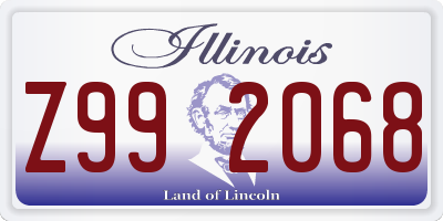 IL license plate Z992068