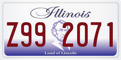 IL license plate Z992071