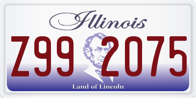 IL license plate Z992075