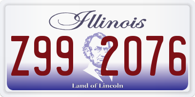 IL license plate Z992076
