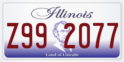 IL license plate Z992077