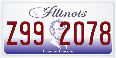 IL license plate Z992078