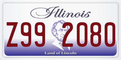 IL license plate Z992080