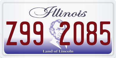 IL license plate Z992085