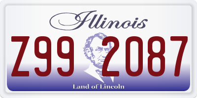 IL license plate Z992087