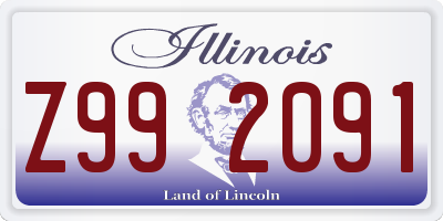 IL license plate Z992091