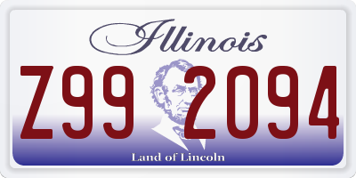 IL license plate Z992094