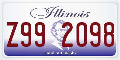 IL license plate Z992098