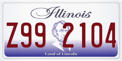 IL license plate Z992104