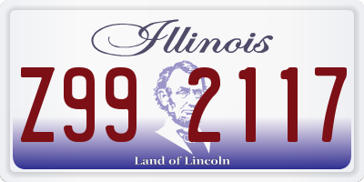 IL license plate Z992117