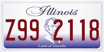 IL license plate Z992118