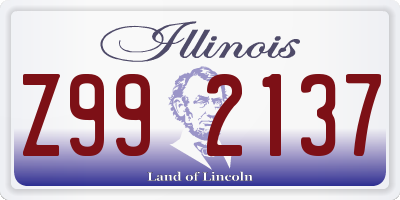 IL license plate Z992137