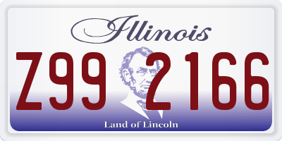 IL license plate Z992166