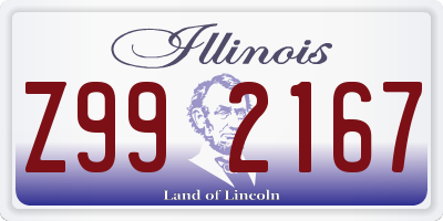 IL license plate Z992167