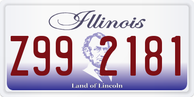 IL license plate Z992181