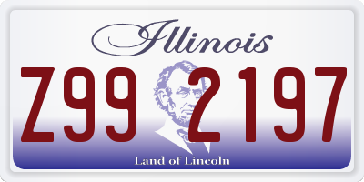 IL license plate Z992197