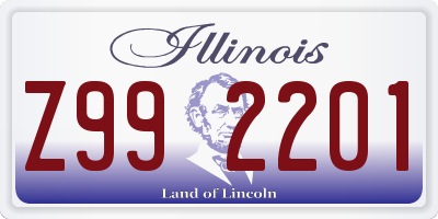 IL license plate Z992201