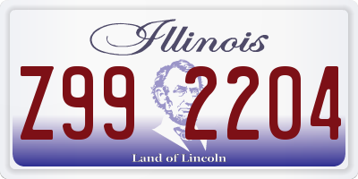 IL license plate Z992204
