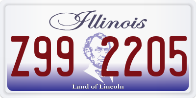 IL license plate Z992205
