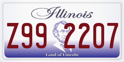 IL license plate Z992207