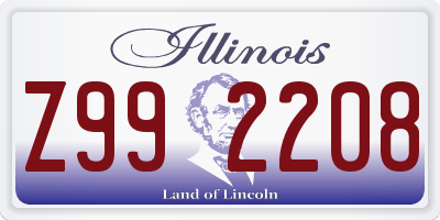 IL license plate Z992208