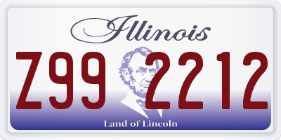 IL license plate Z992212