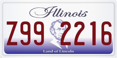 IL license plate Z992216