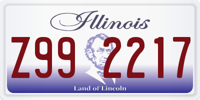 IL license plate Z992217