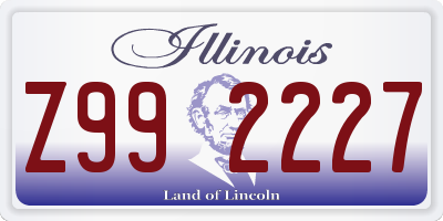 IL license plate Z992227