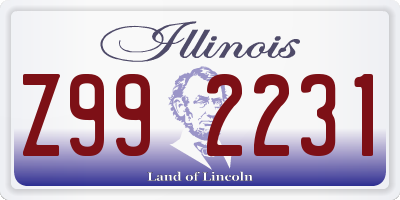IL license plate Z992231