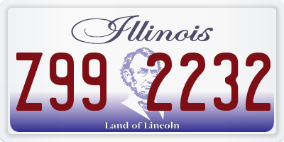 IL license plate Z992232