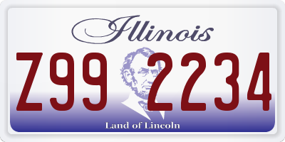 IL license plate Z992234