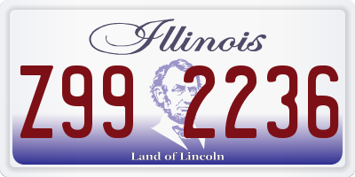 IL license plate Z992236