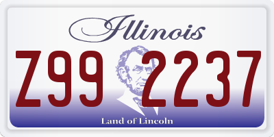 IL license plate Z992237