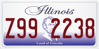 IL license plate Z992238