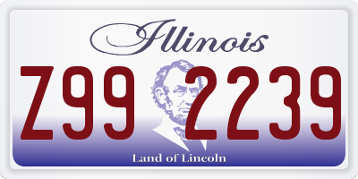 IL license plate Z992239