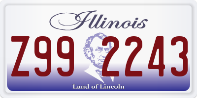 IL license plate Z992243