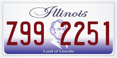 IL license plate Z992251