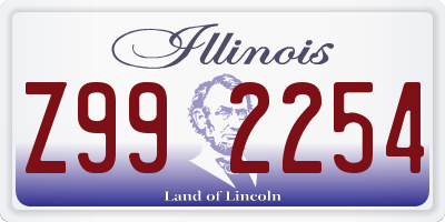 IL license plate Z992254